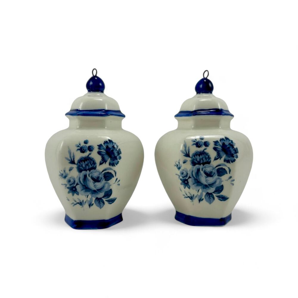 Porcelain Blue White Delft Style Ornaments Set of 2 Kurt S Adler